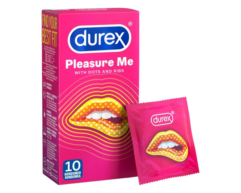 Durex Pleasure Me - bordás-pontozott óvszer (10db)