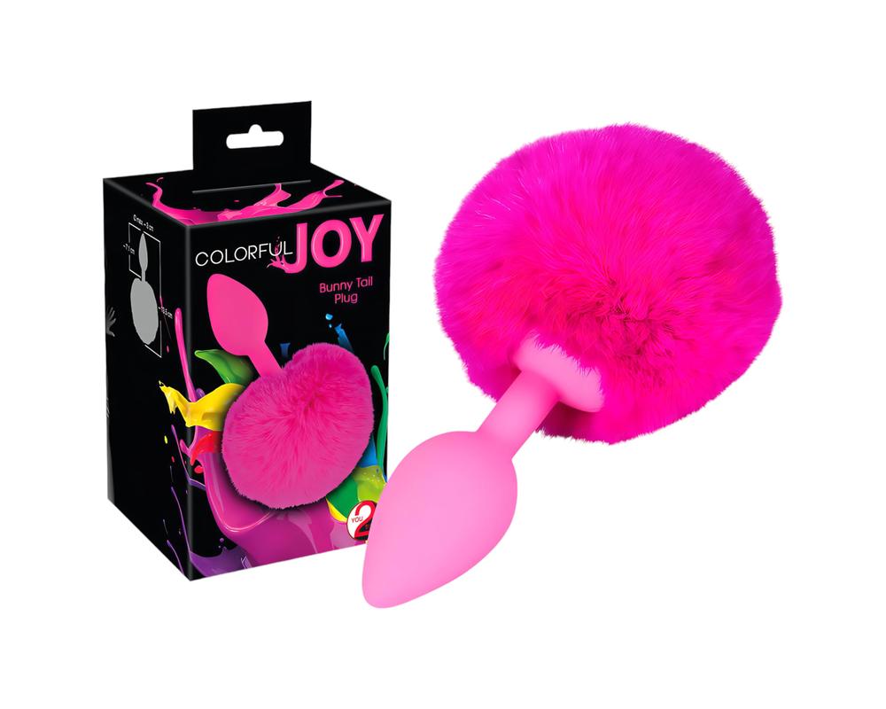  Colorful JOY - anál dildó nyuszifarokkal (pink) akciós termékkép 1
