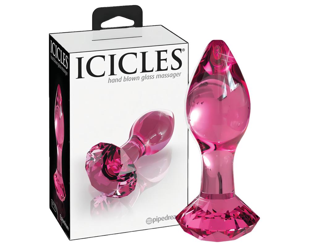  Icicles No. 79 - kúpos üveg anál dildó (pink) akciós termékkép 1