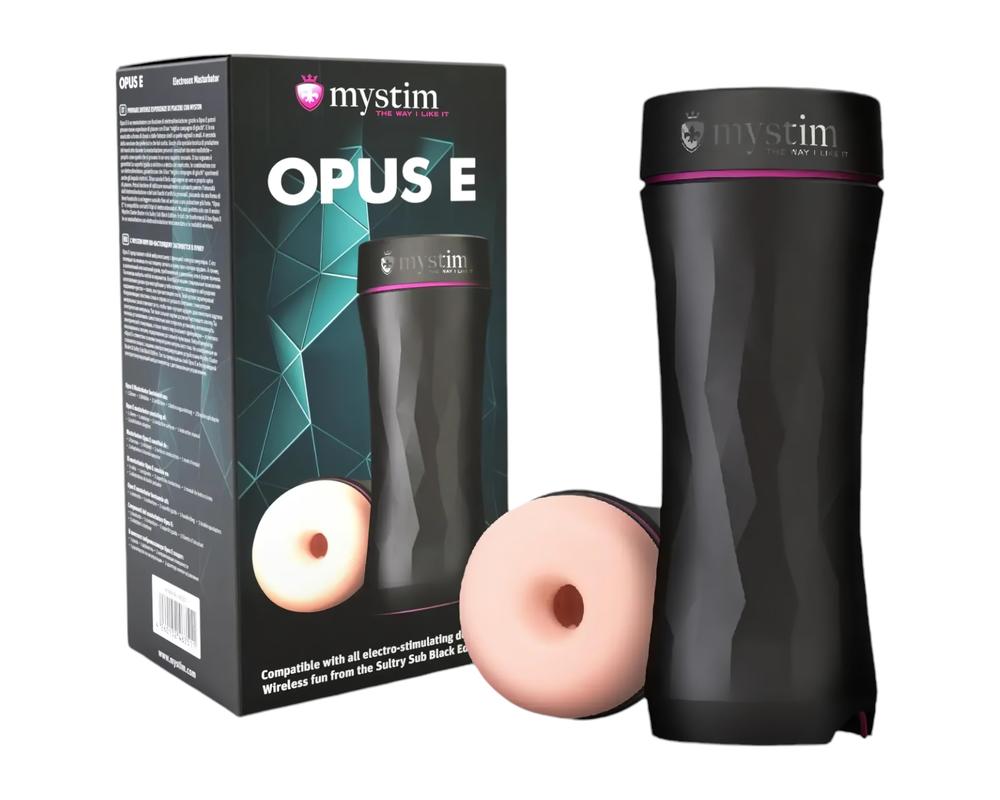  mystim Opus E Donut - elektro maszturbátor (natúr-fekete) akciós termékkép 1