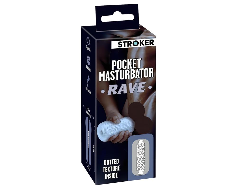  STROKER Rave - műpopsi maszturbátor (áttetsző) akciós termékkép 1