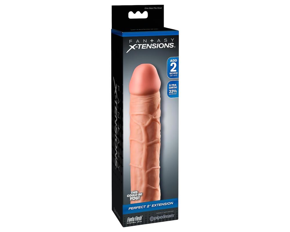 X-TENSION Perfect 2 - élethű péniszköpeny (20,3cm) - natúr