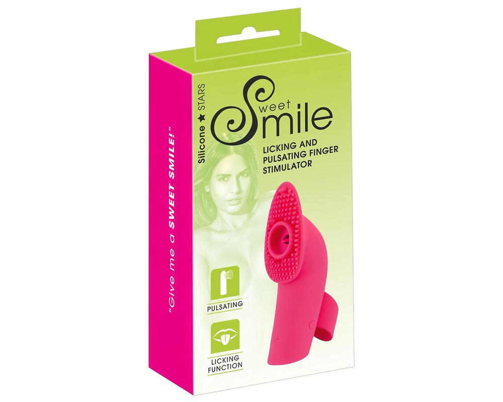 SMILE Licking - akkus, léghullámos-nyelves ujjvibrátor (pink)