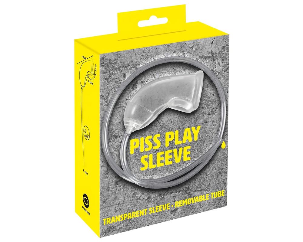  You2Toys Piss Play Sleeve - péniszfeltét kivezető csővel (áttetsző) akciós termékkép 1