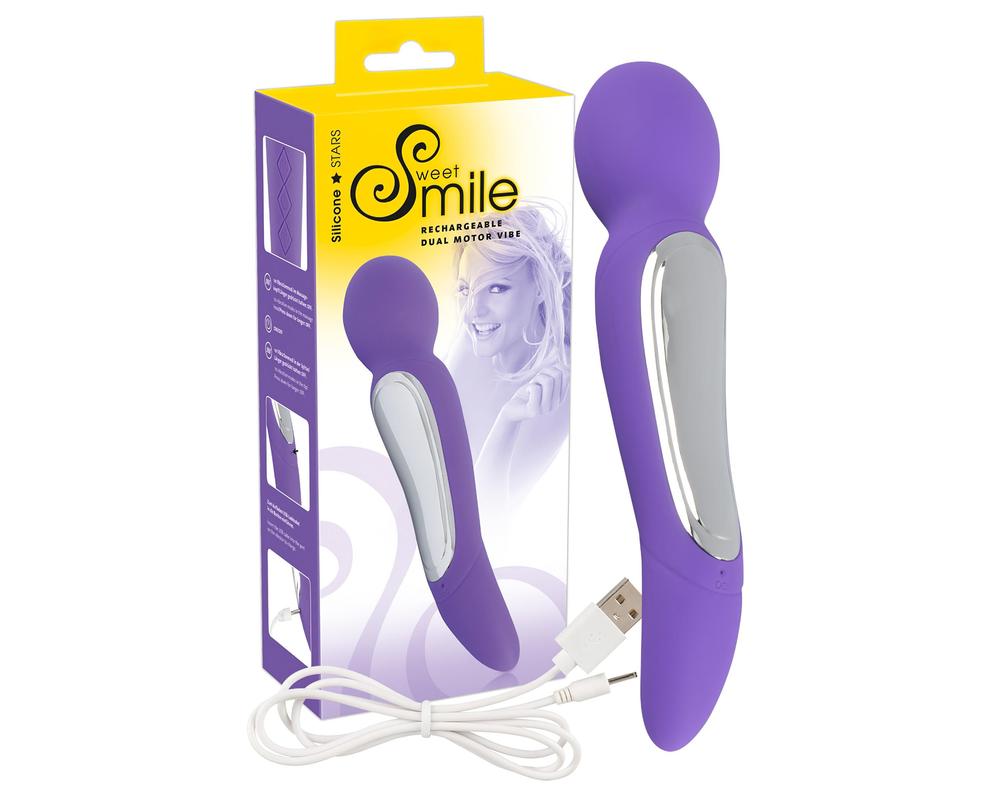 SMILE Wand - Dupla motoros masszírozó vibrátor (lila)