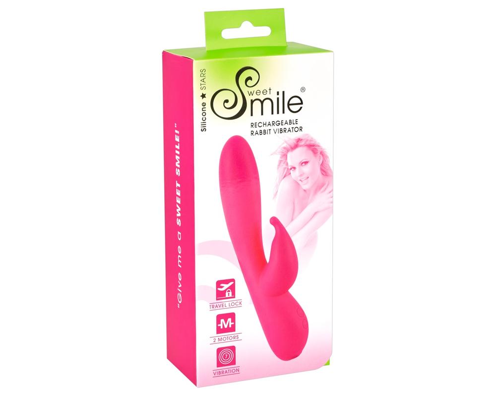 SMILE Rabbit - akkus, 2 motoros vibrátor (pink)