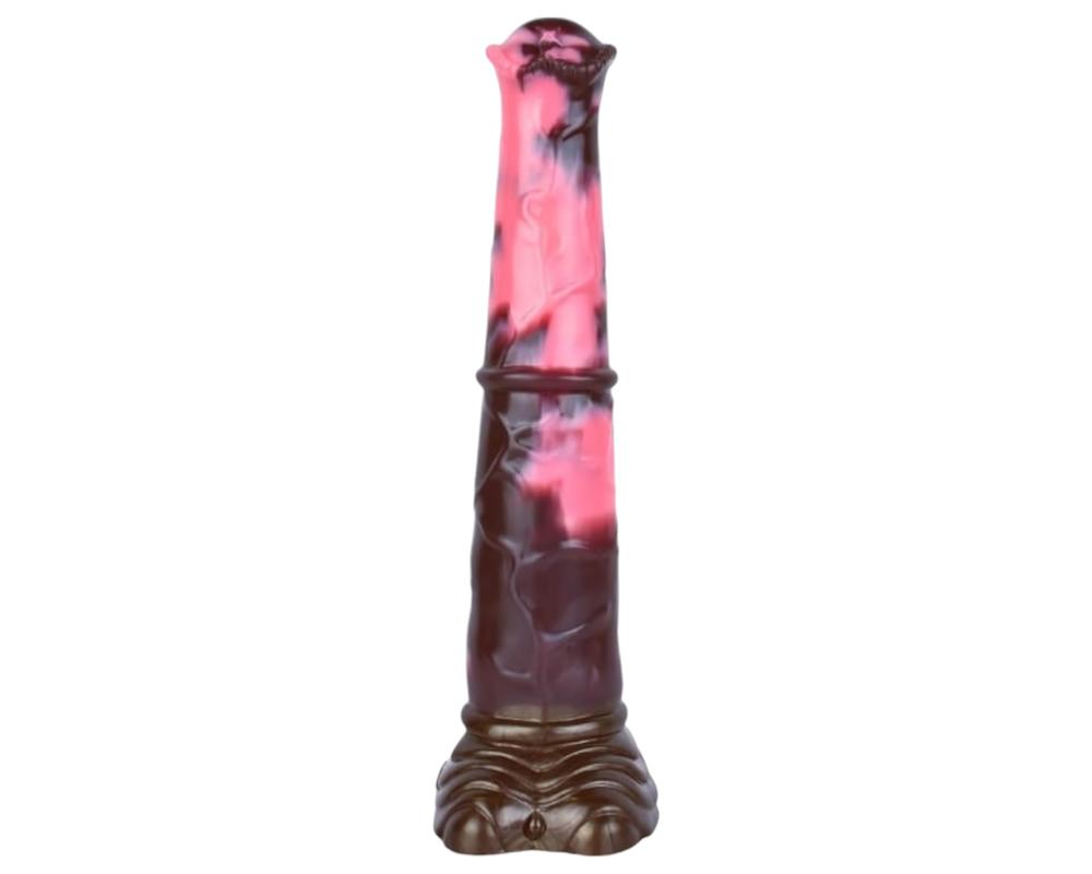  Bad Horse - szilikon lószerszám dildó - 24cm (barna-pink) akciós termékkép 1