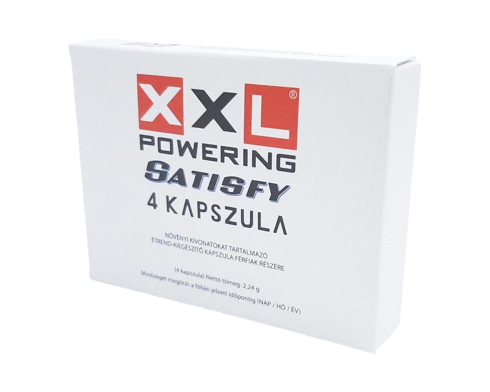 XXL powering Satisfy - erős, étrend-kiegészítő kapszula férfiaknak (4db)