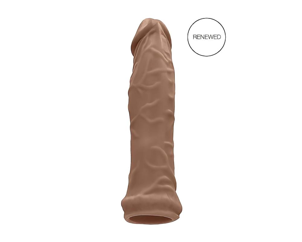 RealRock Penis Sleeve 6 - péniszköpeny (17cm) - sötét natúr